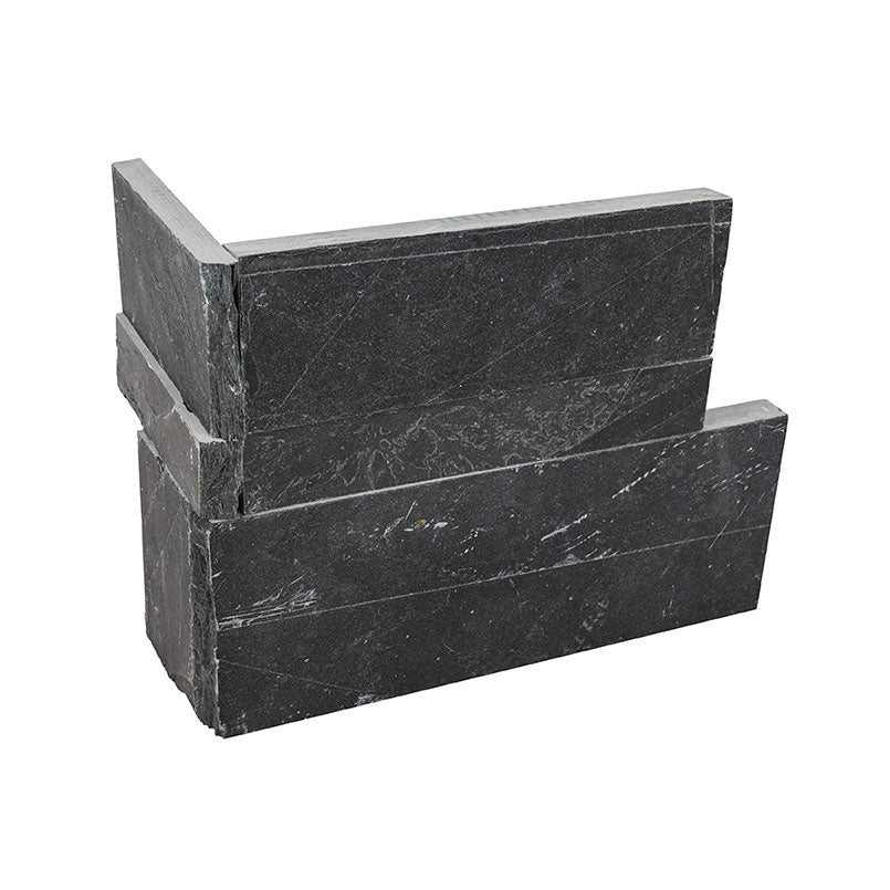 9x18 Premium Natural-Look Matte Textured Slate Tile Gray Black