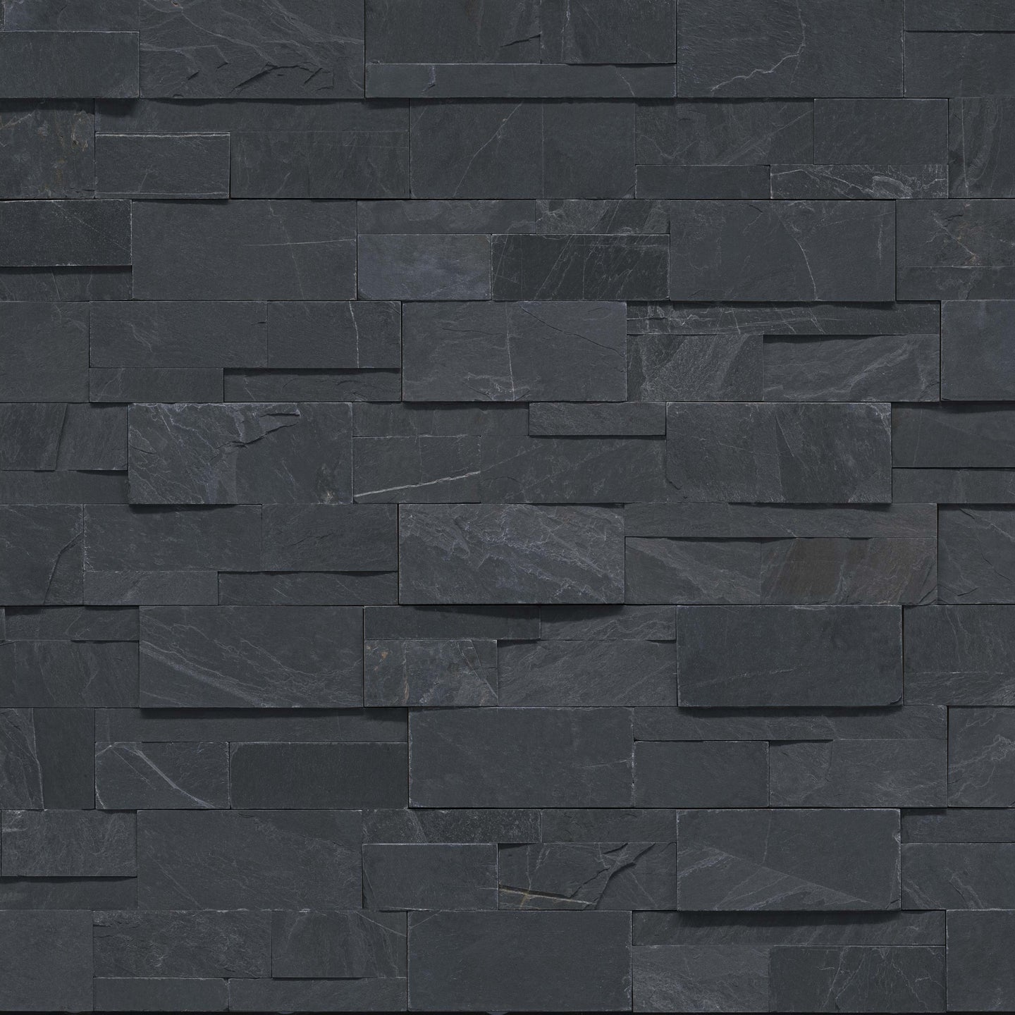 9x24 Premium Natural-Look Matte Textured Slate Tile Gray Black