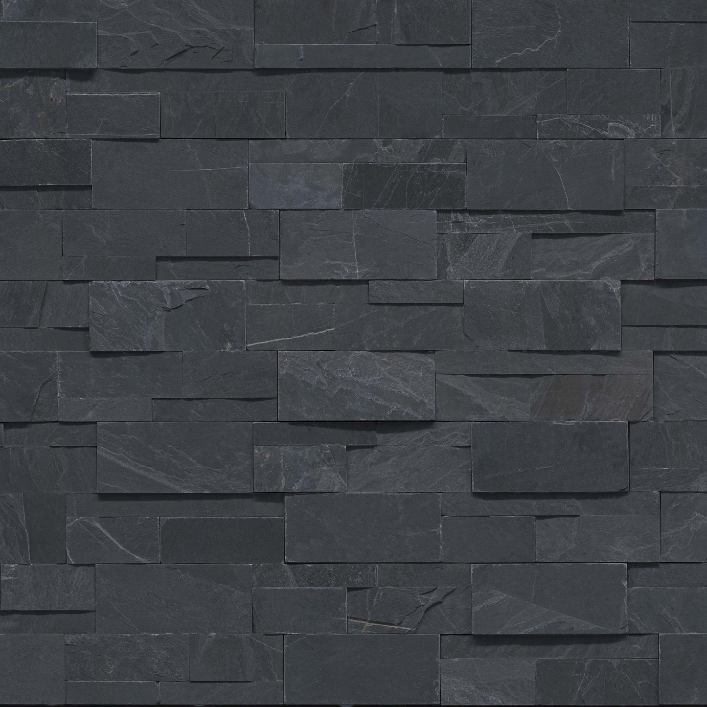 9x24 Premium Natural-Look Matte Textured Slate Tile Gray Black