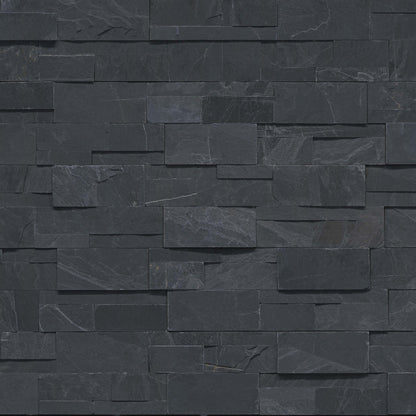 9x24 Premium Natural-Look Matte Textured Slate Tile Gray Black