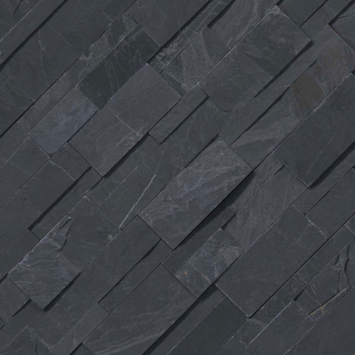 9x24 Premium Natural-Look Matte Textured Slate Tile Gray Black
