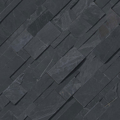 9x24 Premium Natural-Look Matte Textured Slate Tile Gray Black
