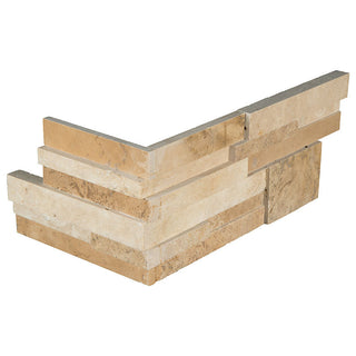 6x12 Rockmount Corner Natural-Look Honed Gritty Travertine Tile