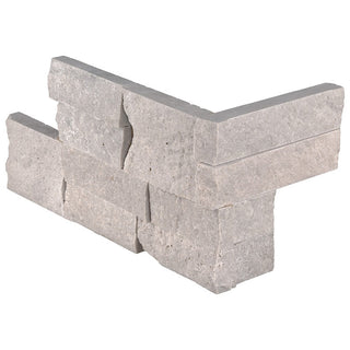 Light Gray - 6x18 Iceland Stone-Look Matte Textured Travertine Stone Corner