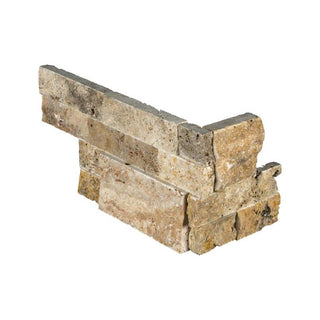 Warm Beige - 6x18 Tuscany Stone-Look Matte Textured Travertine Corner Tile