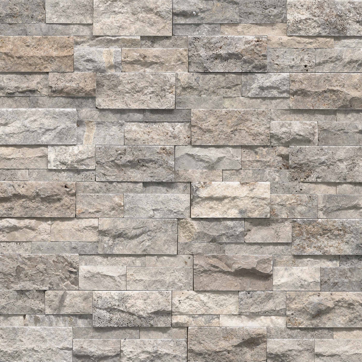 9x24 Silver Natural-Look Matte Textured Travertine Tile Light Grey