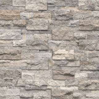 9x24 Silver Natural-Look Matte Textured Travertine Tile
