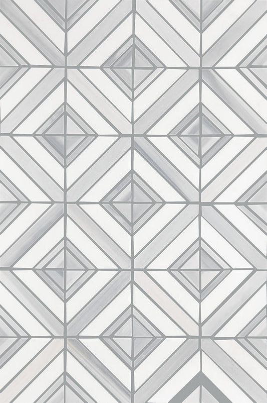 12x18 Perfit Mosaix Diamond Subway Pattern Grid Mosaic Marble-Look Polished Smooth Stone Tile