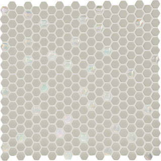12x12 Stagecraft Hexagon Mosaic Mixed-Color Matte Smooth Glass Tile