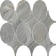 14x14 Savoir Circle Medium Veining  Mosaic Marble-Look Polished Smooth Porcelain Tile Marble Gray
