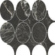 14x14 Savoir Circle Medium Veining  Mosaic Marble-Look Polished Smooth Porcelain Tile Marble Black