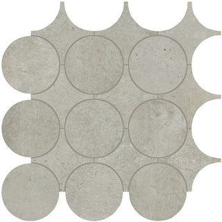 14x14 Rekindle Circle Mosaic Concrete-Look Matte Smooth Porcelain Tile