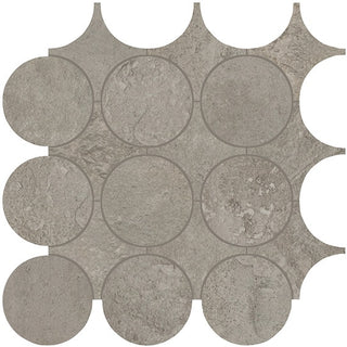 14x14 Rekindle Circle Mosaic Concrete-Look Matte Smooth Porcelain Tile