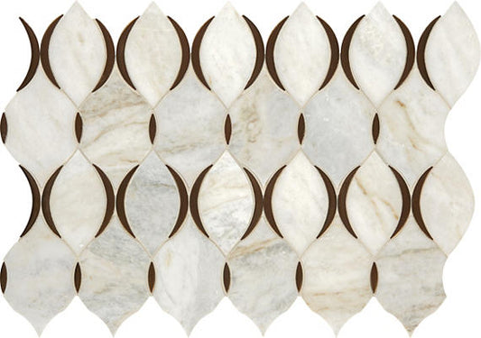 11x7 Predella Arabesque Mosaic Natural-Look Polished Smooth Stone Tile