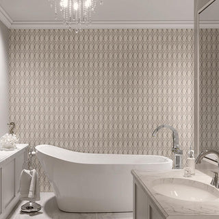 Light Gray - 12x14 Serliana Arabesque Moroccan Mosaic Solid-Color Matte Smooth Porcelain Tile