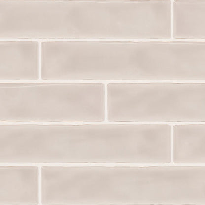 2x10 Artistic Reflections Natural Solid-Color Glossy Undulated Ceramic Tile