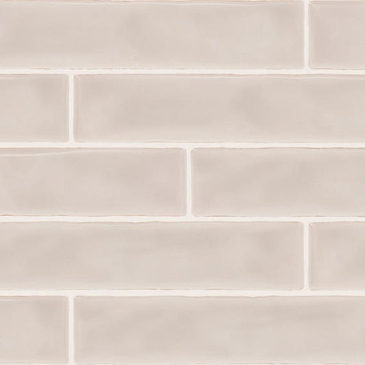 2x10 Artistic Reflections Natural Solid-Color Glossy Undulated Ceramic Tile