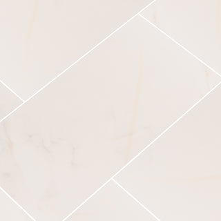 Cream White - 12x24 Adella Marble-Look Matte Smooth Ceramic Tile