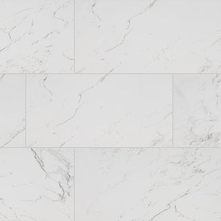 12x24 Pietra Carrara Marble-Look Matte Smooth Porcelain Tile
