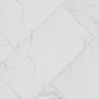 Soft White - 12x24 Pietra Carrara Marble-Look Matte Smooth Porcelain Tile