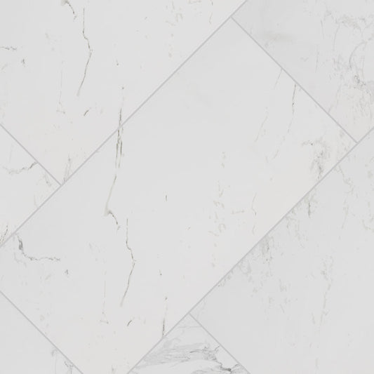 12x24 Pietra Carrara Marble-Look Matte Smooth Porcelain Tile