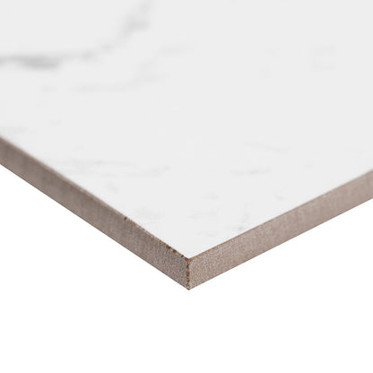 12x24 Pietra Carrara Marble-Look Matte Smooth Porcelain Tile Soft White