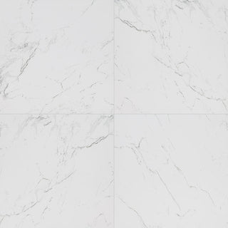 24x24 Pietra Carrara Marble-Look Matte Smooth Porcelain Tile