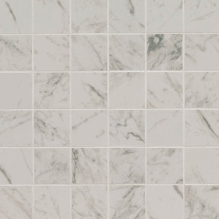 Soft Gray - 2x2 Pietra Carrara Mosaic Stone-Look Matte Smooth Porcelain Tile