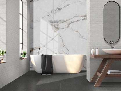 24x48 Cementique Natural-Look Matte Textured Cement Tile Dark Gray