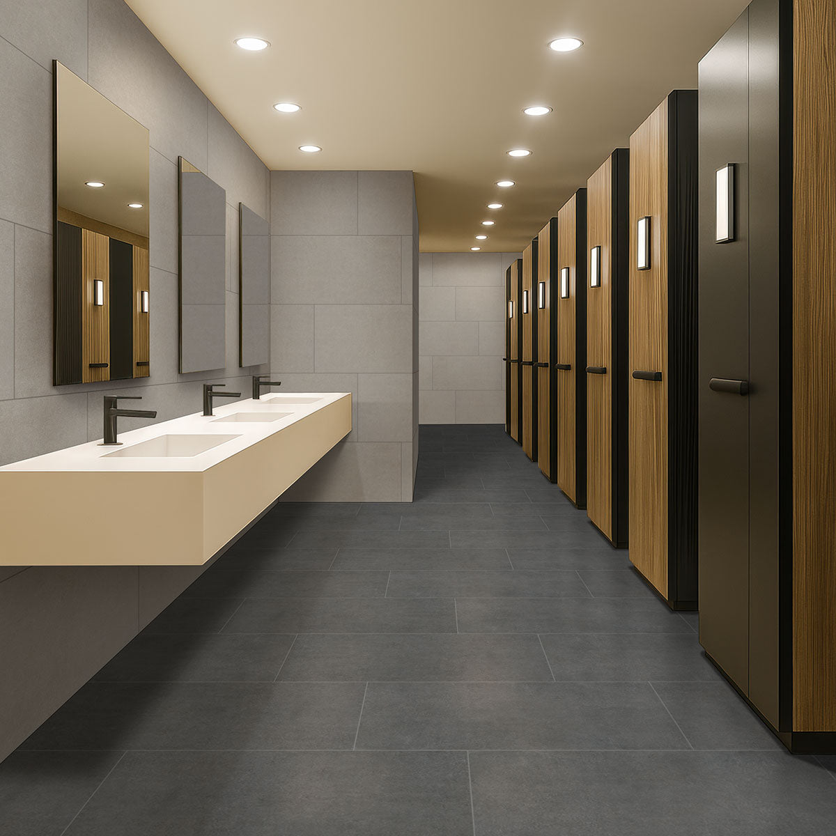 24x48 Cementique Natural-Look Matte Textured Cement Tile Dark Gray