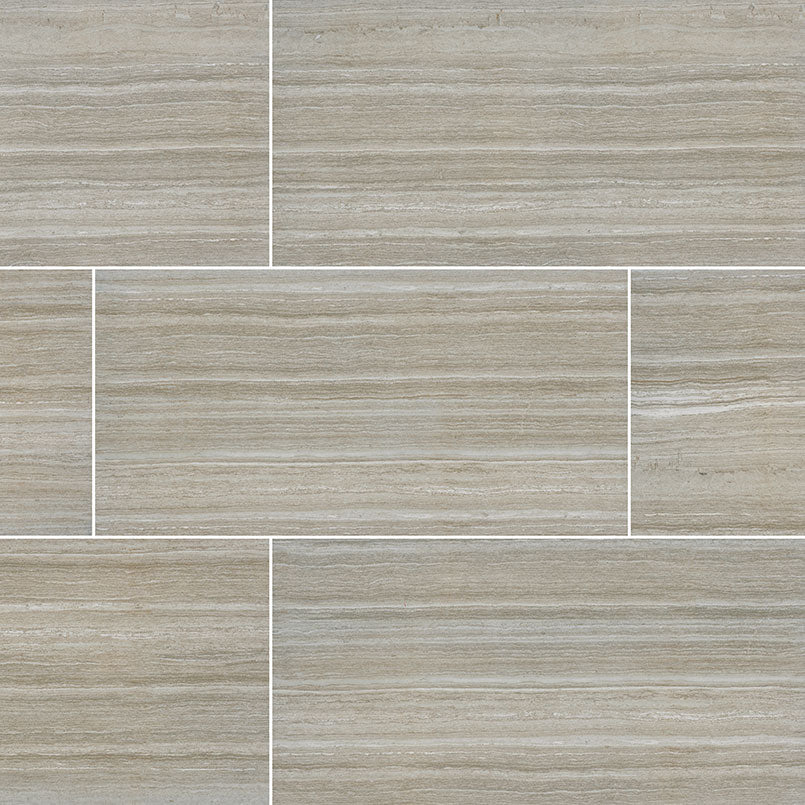 12x24 Charisma Limestone-Look Matte Smooth Ceramic Tile Taupe Gray