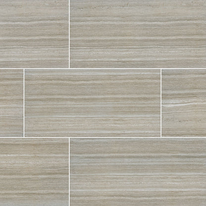12x24 Charisma Limestone-Look Matte Smooth Ceramic Tile Taupe Gray