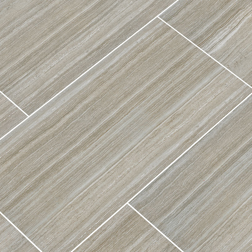 12x24 Charisma Limestone-Look Matte Smooth Ceramic Tile Taupe Gray