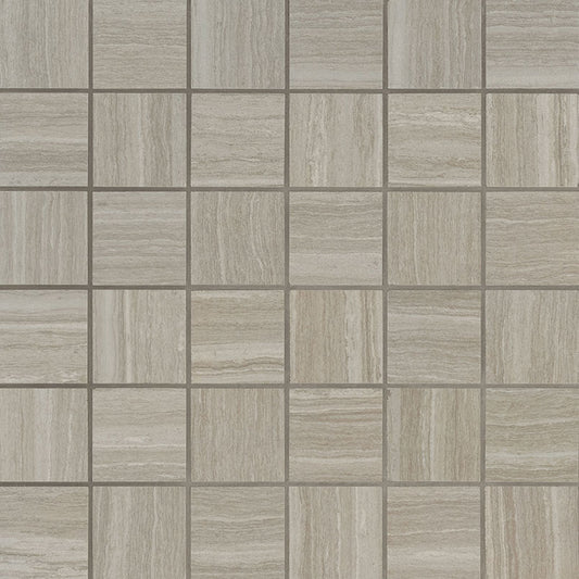 2x2 Charisma Mosaic Limestone-Look Matte Smooth Ceramic Tile Taupe Gray