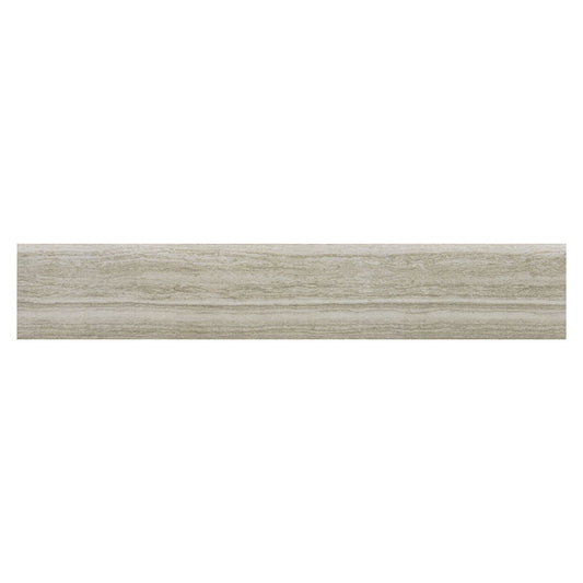 3x18 Charisma Bullnose Liner Wood-Look Matte Smooth Ceramic Tile Taupe Gray