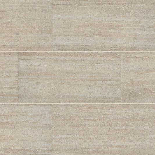 24x48 Cordova Travertine-Look Matte Smooth Porcelain Tile Beige Cream