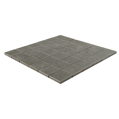 2x2 Dimensions Mosaic Concrete-Look Matte Smooth Porcelain Tile Charcoal Gray