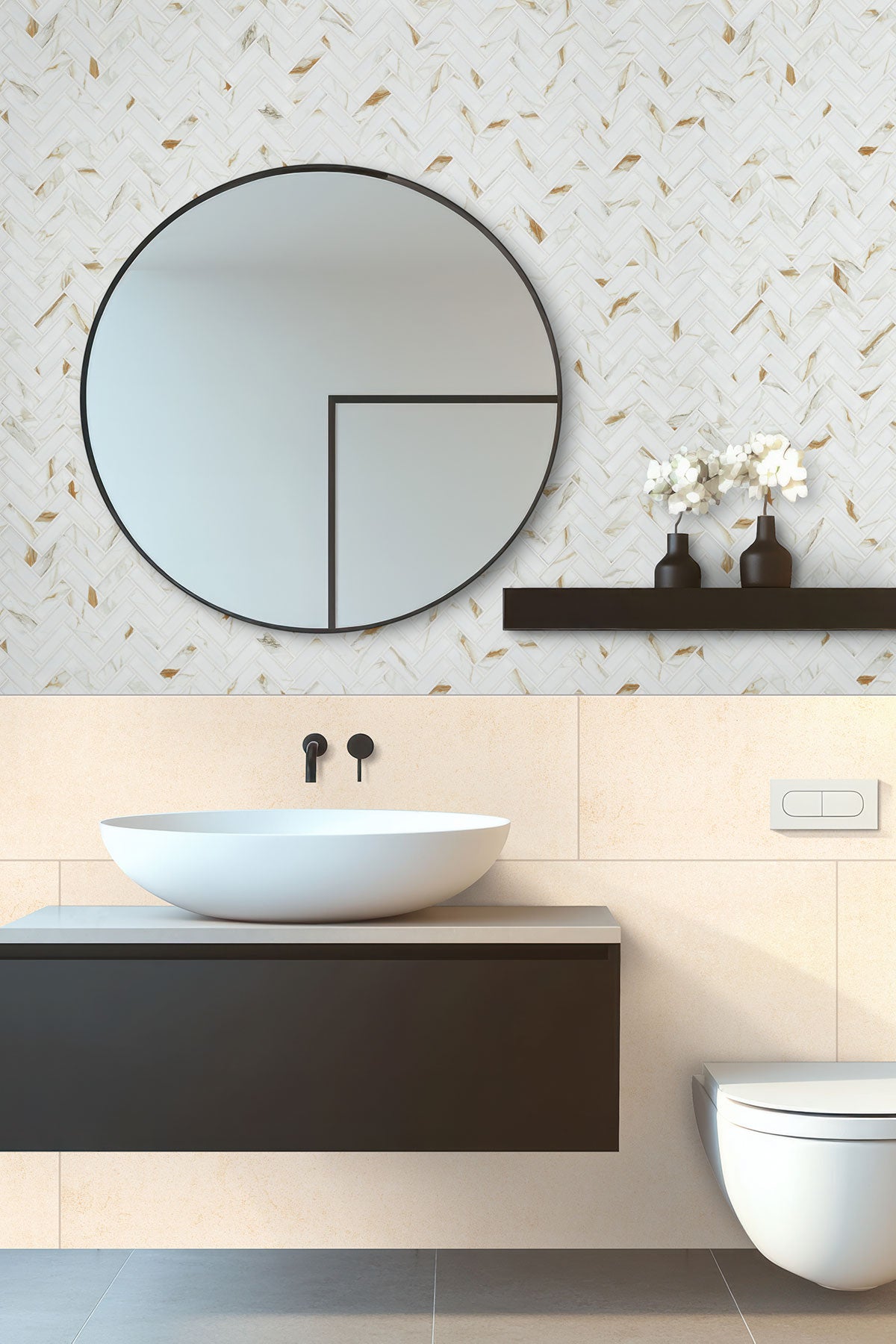 12x24 Dimensions Concrete-Look Matte Smooth Porcelain Tile Light Beige