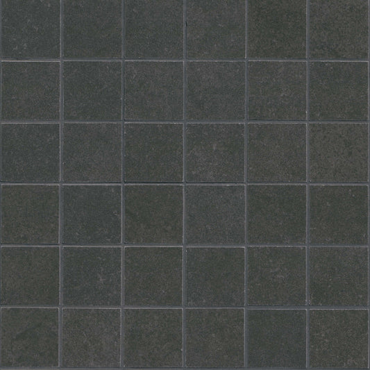 2x2 Dimensions Mosaic Concrete-Look Matte Smooth Porcelain Tile Jet Black