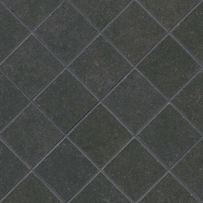 2x2 Dimensions Mosaic Concrete-Look Matte Smooth Porcelain Tile Jet Black