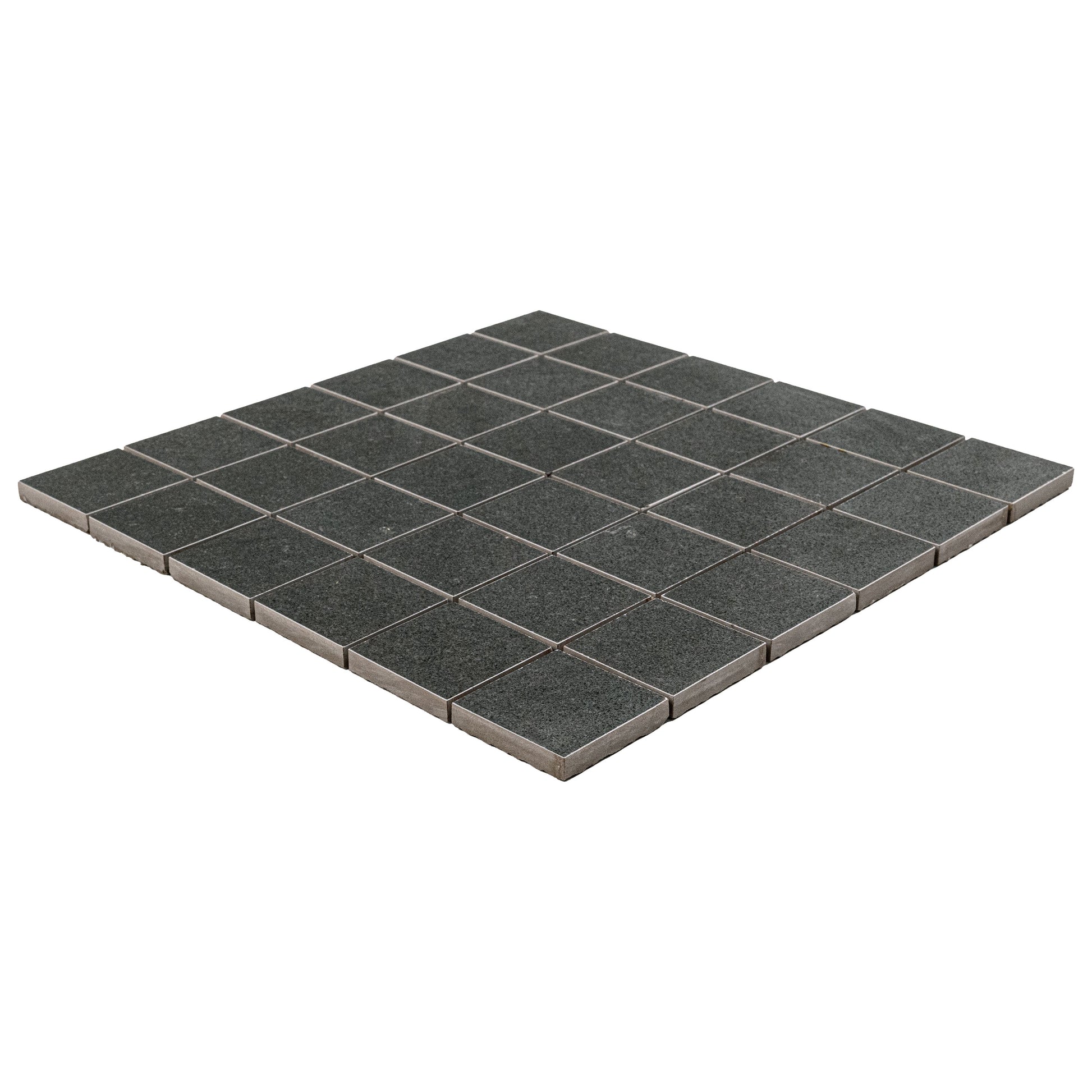2x2 Dimensions Mosaic Concrete-Look Matte Smooth Porcelain Tile Jet Black