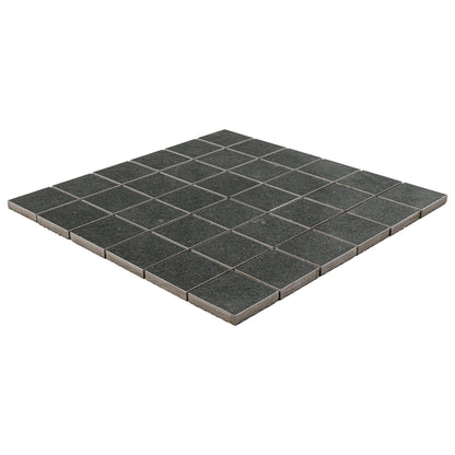 2x2 Dimensions Mosaic Concrete-Look Matte Smooth Porcelain Tile Jet Black