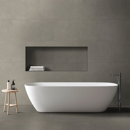 12x24 Dimensions Concrete-Look Matte Smooth Porcelain Tile Charcoal Black