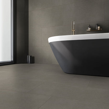12x24 Dimensions Concrete-Look Matte Smooth Porcelain Tile Charcoal Black