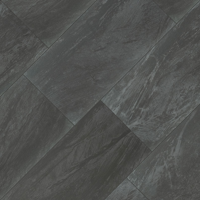 12x24 Durban Stone-Look Matte Textured Porcelain Tile Charcoal Black