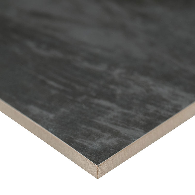 12x24 Durban Stone-Look Matte Textured Porcelain Tile Charcoal Black