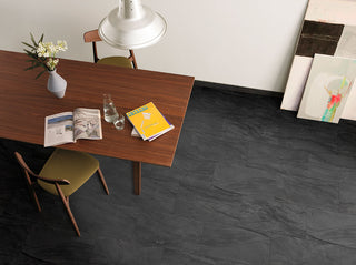 Charcoal Black - 12x24 Durban Stone-Look Matte Textured Porcelain Tile