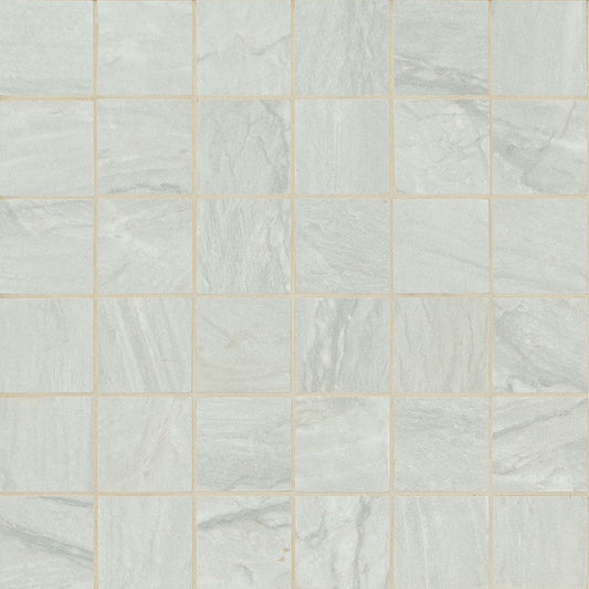 2x2 Durban Mosaic Stone-Look Matte Textured Porcelain Tile White Gray