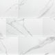 12x24 Dymo Intense Veining Patterned Marble-Look Glossy 3D Geometric Faceted Ceramic Tile White Gray