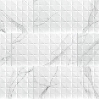 Grey White - 12x24 Dymo Patterned Solid-Color Matte Smooth Ceramic Tile